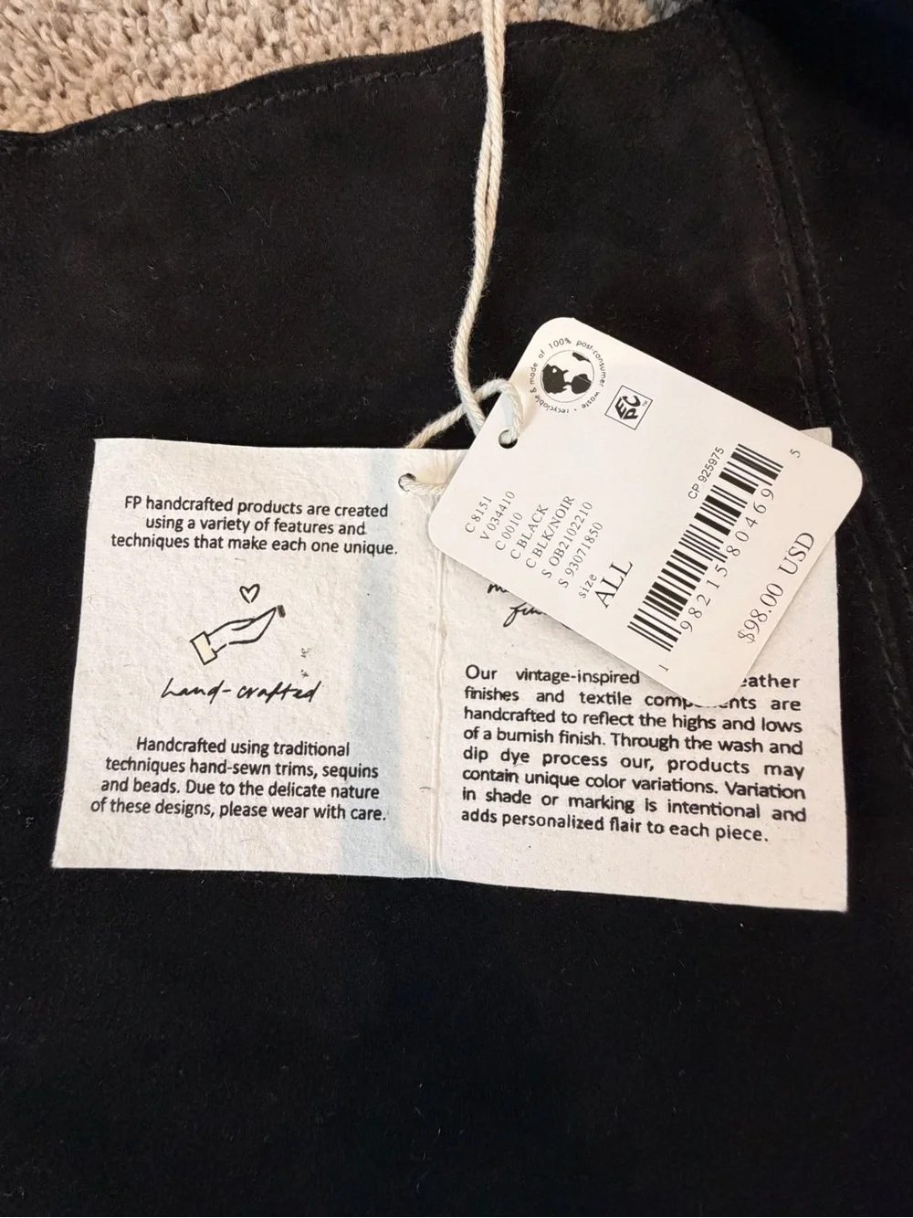 NWT Free People Bobbi Slouch Suede Tote